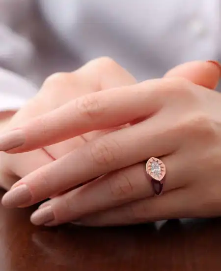 ​gümüş Ayarlanabilir Rose Kuzey Yıldızı Şovalye Yüzük