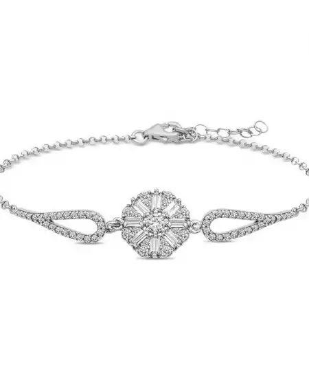 ​gümüş Baget Taşlı Bileklik