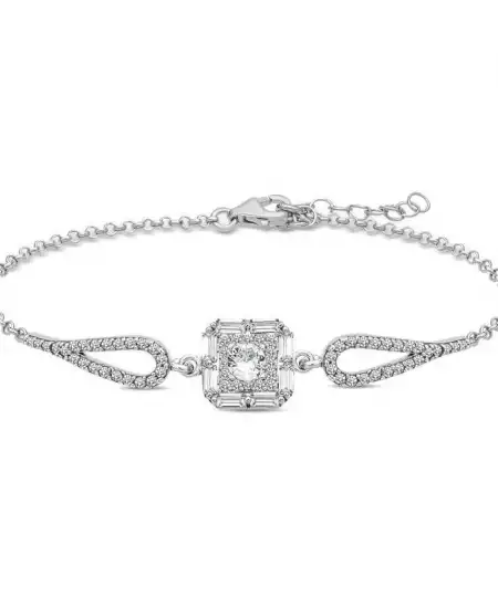 ​gümüş Baget Taşlı Bileklik