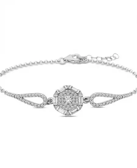 ​​gümüş Baget Taşlı Bileklik