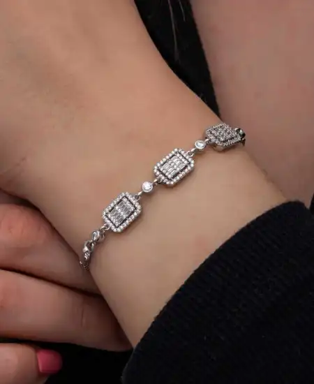 ​gümüş Baget Taşlı Kadın Bileklik