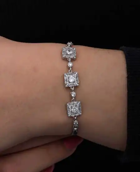 ​gümüş Baget Taşlı Kadın Bileklik