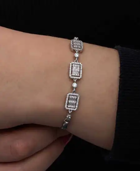 ​gümüş Baget Taşlı Kadın Bileklik