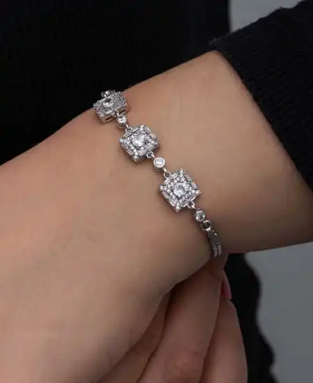 ​gümüş Baget Taşlı Kadın Bileklik