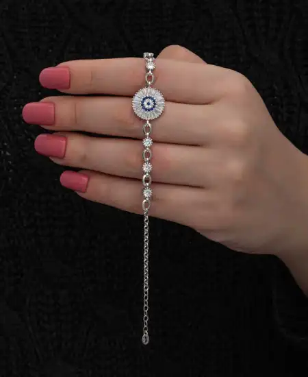 ​gümüş Baget Taşlı Nazar Kadın Bileklik