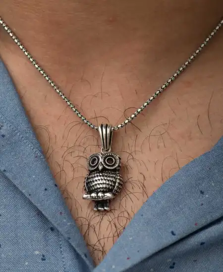 ​gümüş Baykuş Kolye