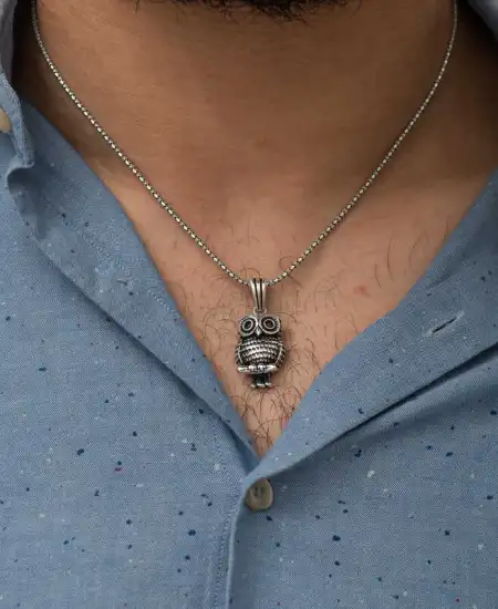 ​gümüş Baykuş Kolye