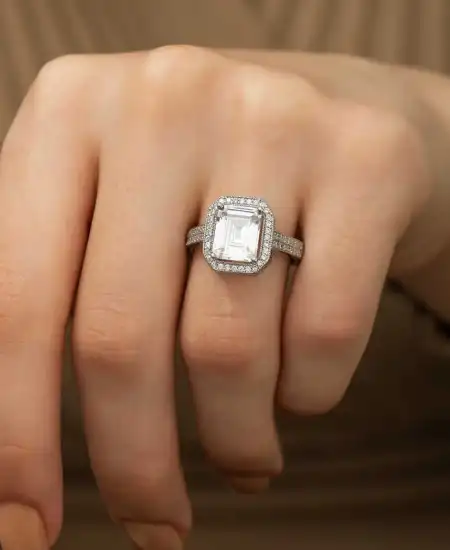 ​gümüş Beyaz Baget Bayan Yüzük