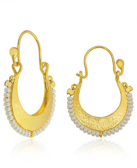 ​gümüş Beyaz Taşlı Bohem Küpe