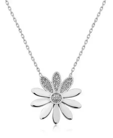 ​gümüş Çiçek Bayan Kolye