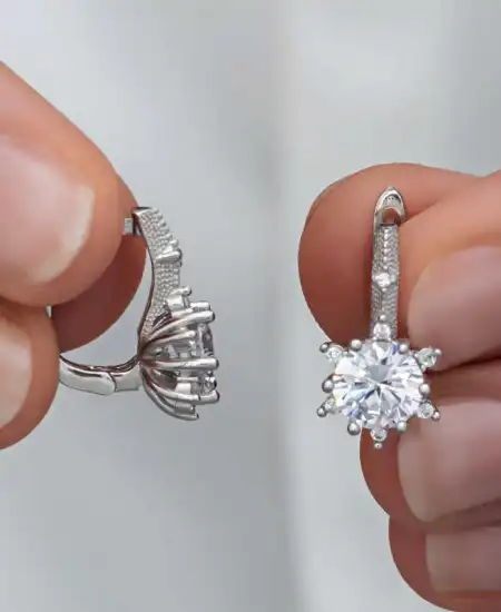 ​gümüş Çiçek Desenli Kadın Küpe