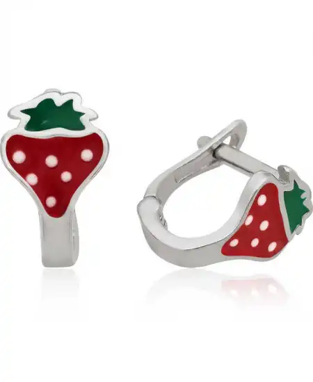 ​gümüş Çilek Çocuk Küpesi