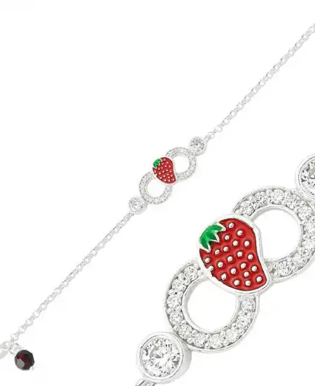 ​gümüş Çilek Sonsuzluk Çocuk Bileklik