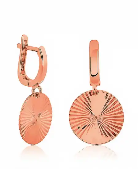 ​gümüş Desenli Rose Pul Küpe