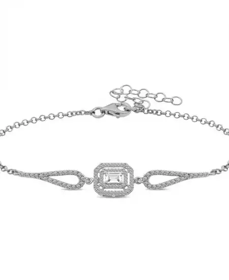 ​gümüş Dikdörtgen Baget Bileklik