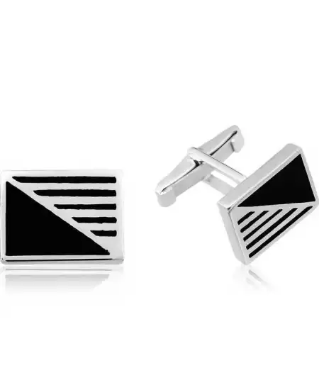 ​gümüş Dikdörtgen Klasik Kol Düğmesi