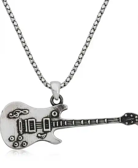 ​gümüş Elektro Gitar Erkek Kolye