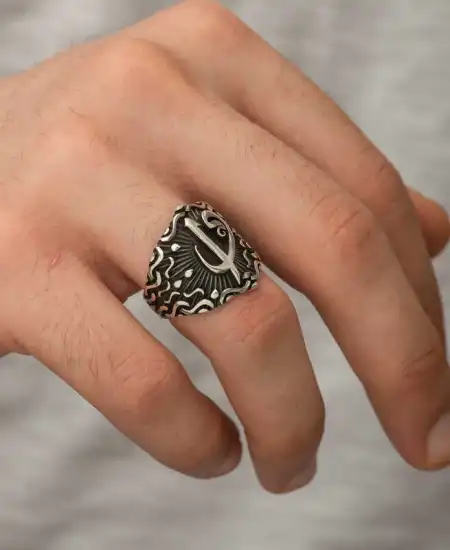 ​gümüş Elif Vav Erkek Yüzük