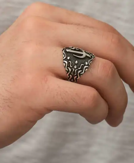 ​gümüş Elif Vav Erkek Yüzük