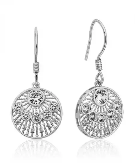 ​gümüş Etnik Desenli Bayan Küpe