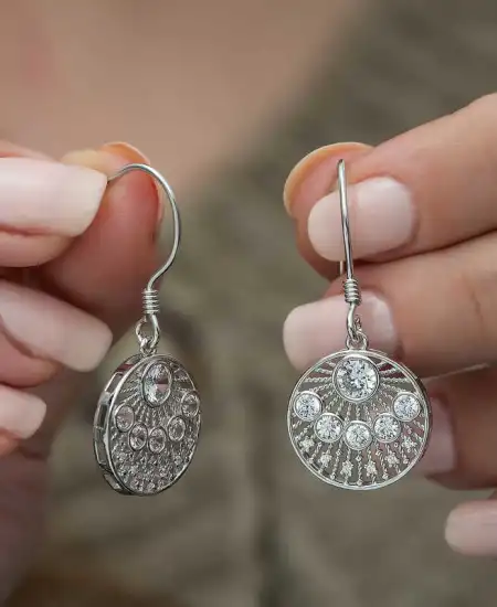 ​gümüş Etnik Desenli Bayan Küpe