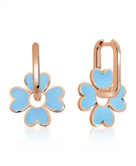 ​gümüş Fosforlu Mavi Yonca Küpe