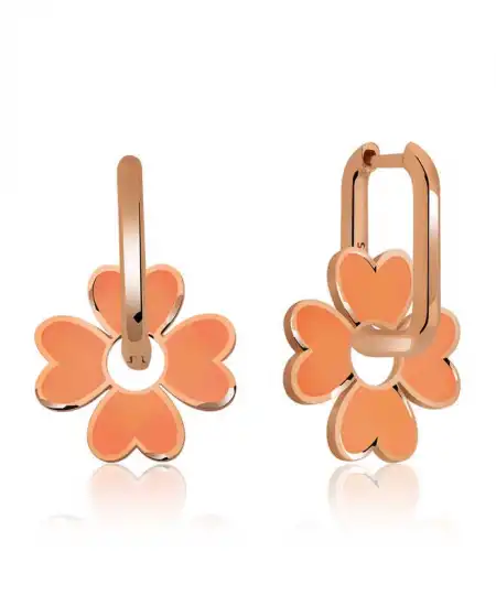 ​gümüş Fosforlu Turuncu Yonca Küpe