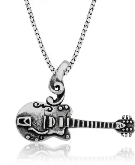​gümüş Gitar Kolye