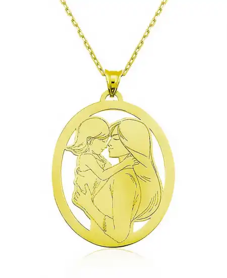 ​gümüş Gold Anne Kız Kolye