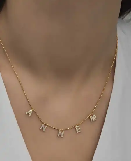 ​gümüş Gold Annem Yazılı Bayan Kolye