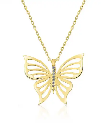 ​gümüş Gold Bahar Kelebeği Bayan Kolye