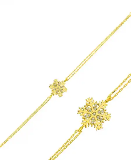 ​gümüş Gold Kar Tanesi Bayan Bileklik