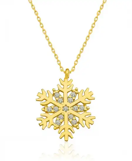 ​gümüş Gold Kar Tanesi Bayan Kolye