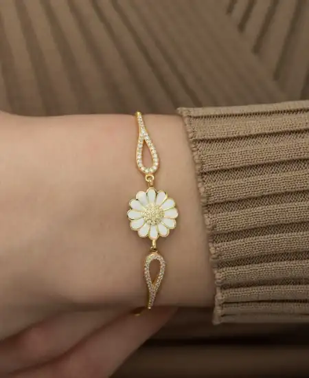​gümüş Gold Papatya Bileklik