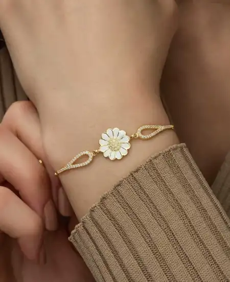 ​gümüş Gold Papatya Bileklik