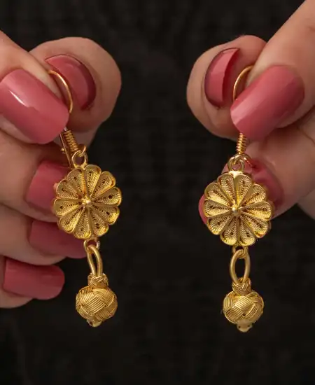 ​gümüş Gold Sallantılı Trabzon Kazaz Kadın Küpe