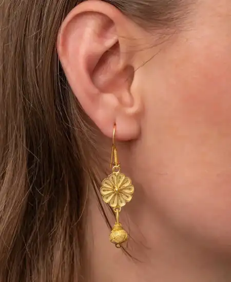 ​gümüş Gold Sallantılı Trabzon Kazaz Kadın Küpe