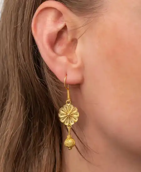 ​gümüş Gold Sallantılı Trabzon Kazaz Kadın Küpe