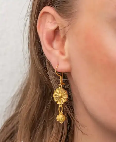 ​gümüş Gold Sallantılı Trabzon Kazaz Kadın Küpe