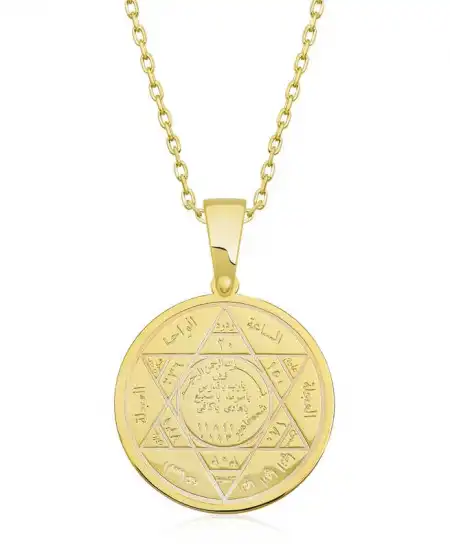 ​gümüş Gold Süleyman Mührü Kolye