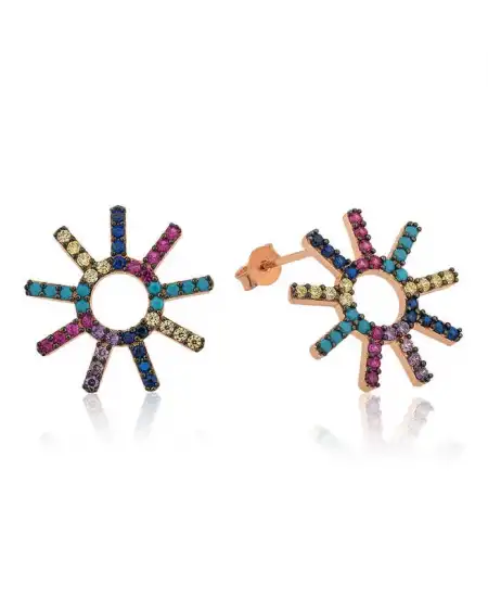 ​gümüş Güneş Mix Bayan Küpe