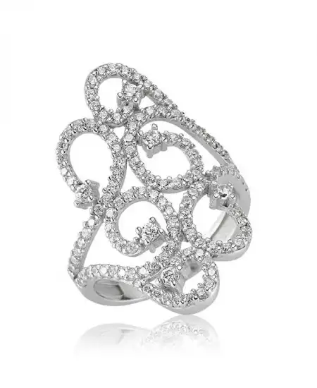 ​gümüş Halka Desenli Bayan Yüzük