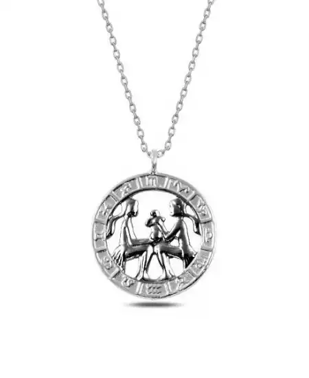 ​​gümüş İkizler Burcu Kolye