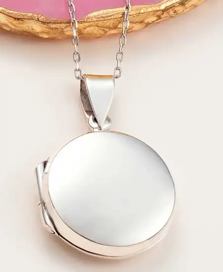 ​gümüş Kapaklı Madalyon Kadın Kolye