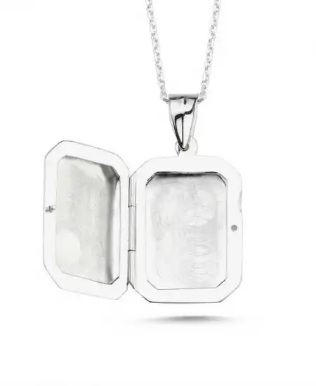 ​gümüş Kapaklı Madalyon Kadın Kolye