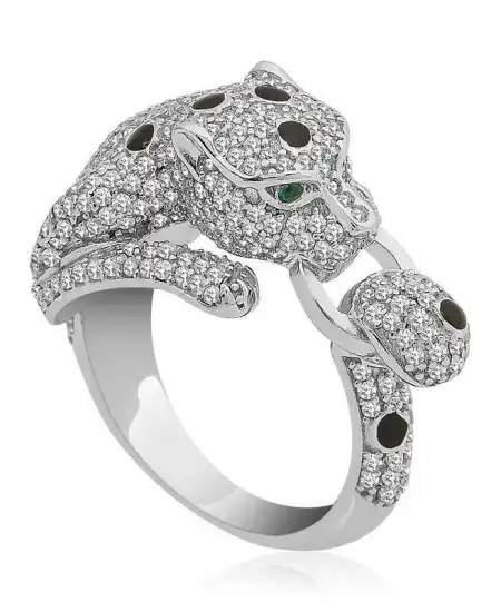 ​gümüş Kaplan Figürlü Bayan Yüzük