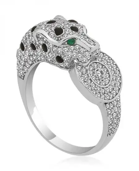 ​gümüş Kaplan Figürlü Bayan Yüzük