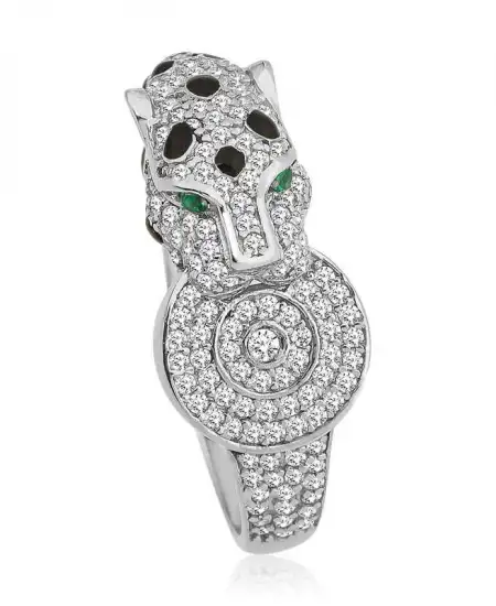 ​gümüş Kaplan Figürlü Bayan Yüzük