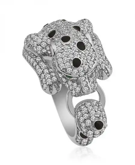 ​gümüş Kaplan Figürlü Bayan Yüzük