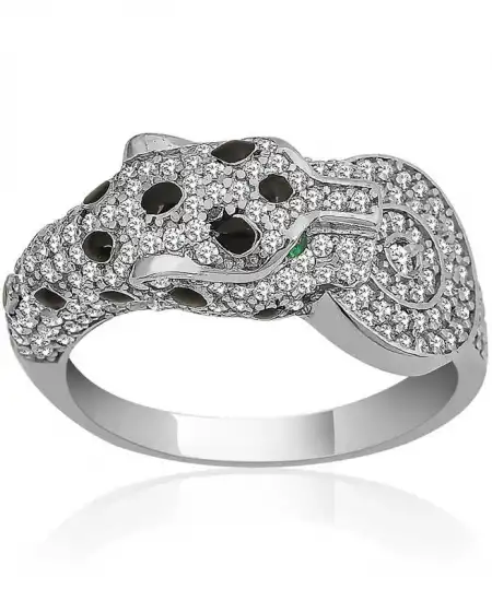 ​gümüş Kaplan Figürlü Bayan Yüzük